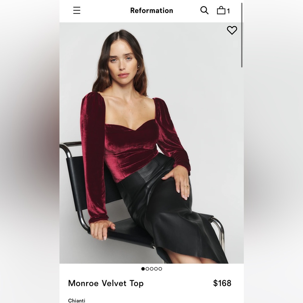 Reformation Monroe Velvet top